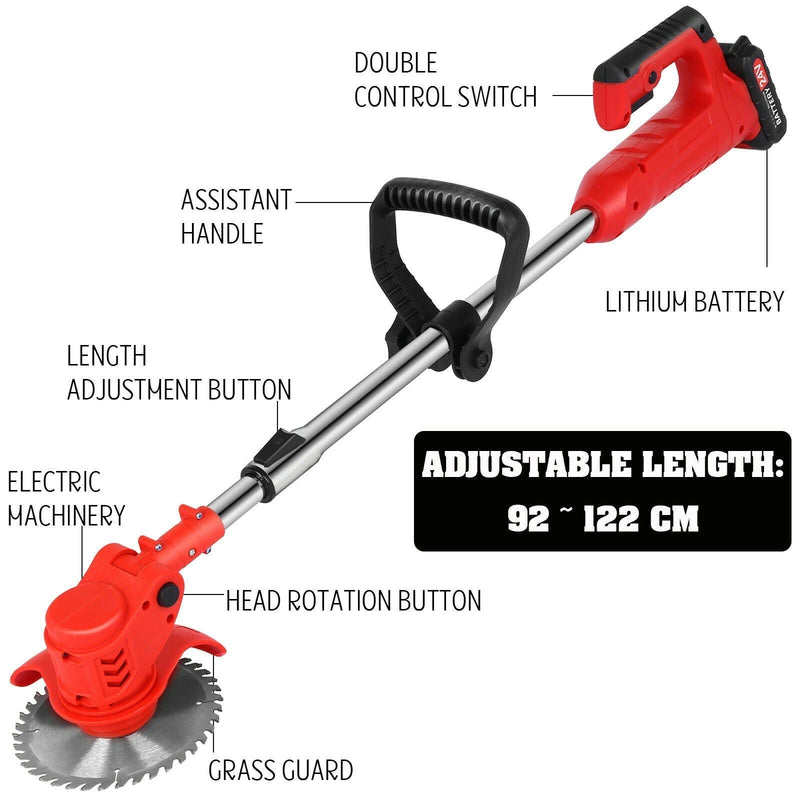 Weed Eater With Wheels, Grass String Trimmer Cutter Portable Batteries