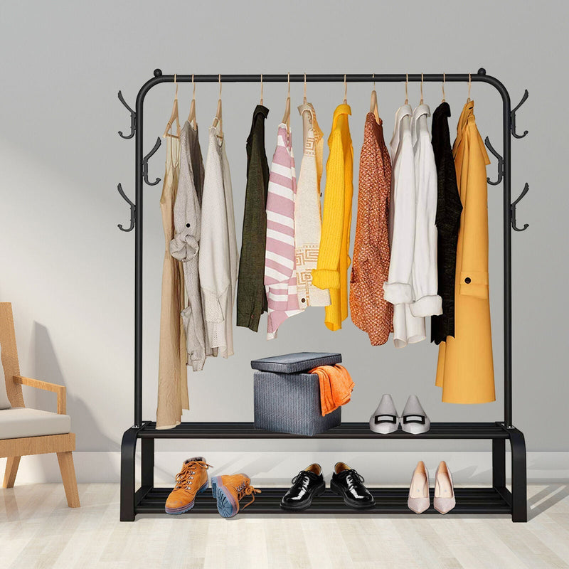 Rack Organizer Clothes Hanger Rail Double Deck Shelves