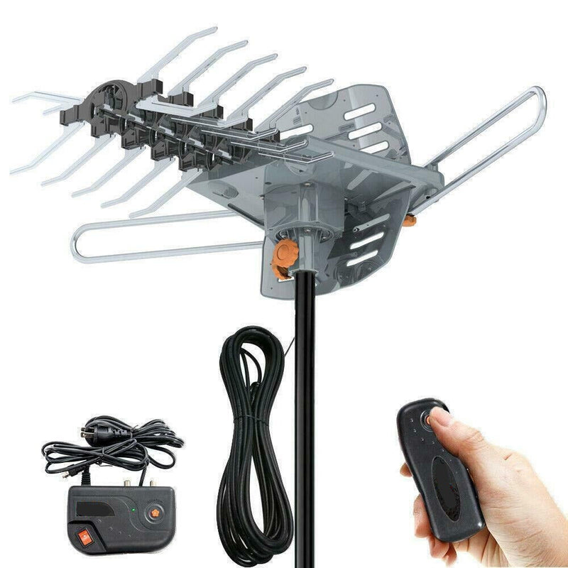 990 Mile Range Outdoor TV Antenna, 360° Motorized Rotaion