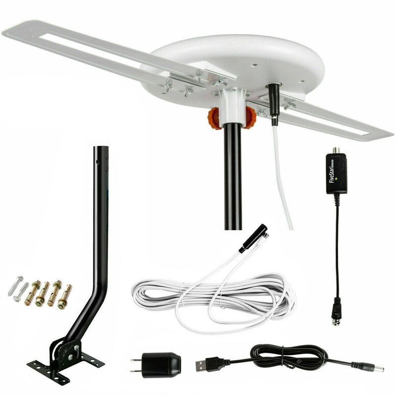 Omni Directional Outdoor Long Range Digital Amplified HD TV Antenna 4K, 360°