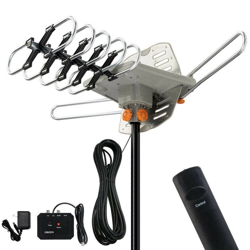 990 Mile Range Outdoor TV Antenna, 360° Motorized Rotaion