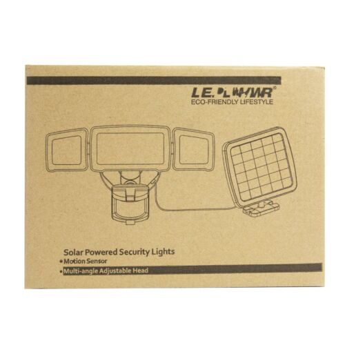 1600LM LED Solar Security Lights Motion Outdoor, Solar Motion Sensor Light BLACK