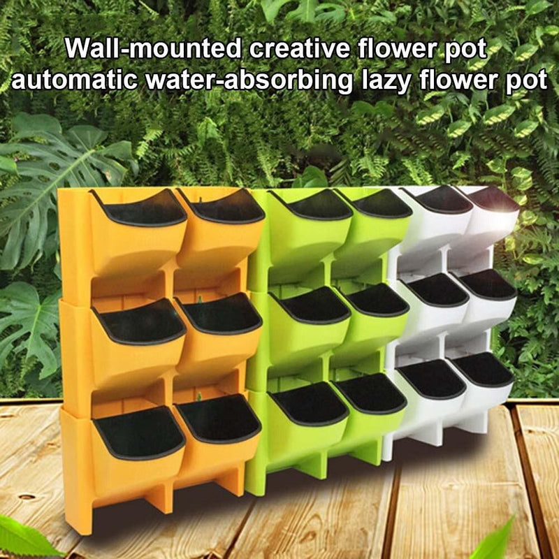 Self Watering Flower Pot Stackable Vertical Planter Wall Hanging