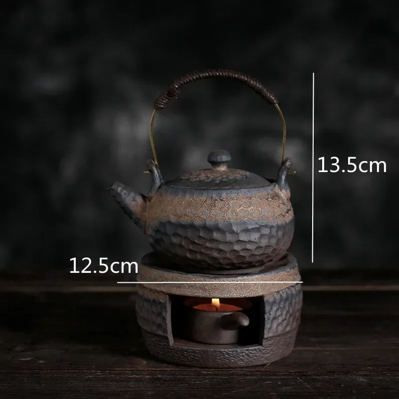 Ceramic Stoneware Tea Stove Set – Elegant Teapot Warmer for Cozy, Authentic Home Tea Brewing, Incense and Rituals