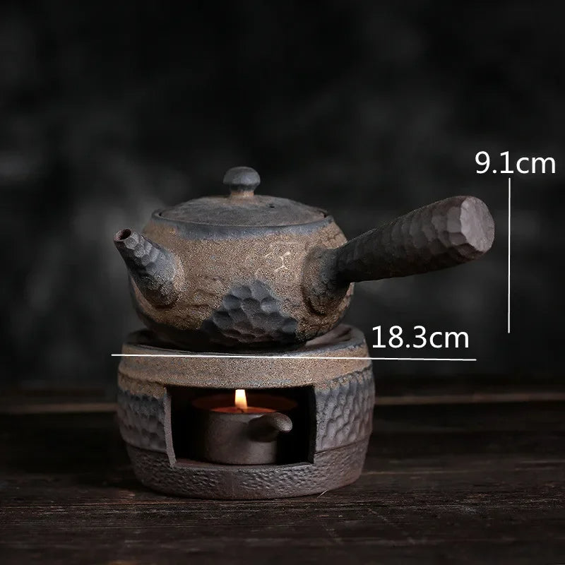 Ceramic Stoneware Tea Stove Set – Elegant Teapot Warmer for Cozy, Authentic Home Tea Brewing, Incense and Rituals