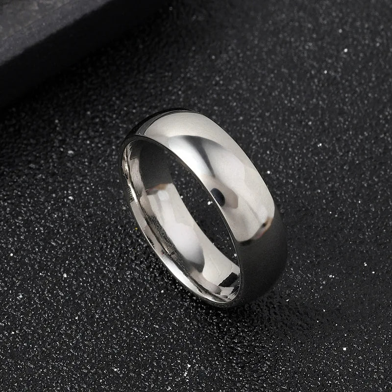 Charm Jewelry Ring for Men & Women – Black Stainless Steel Wedding Band with Matte Finish for Stylish Appeal