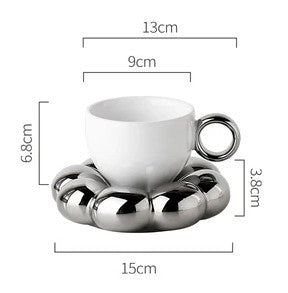 Cloud Ceramic Cup & Saucer Set – Elegant Home Tea & Coffee Essentials