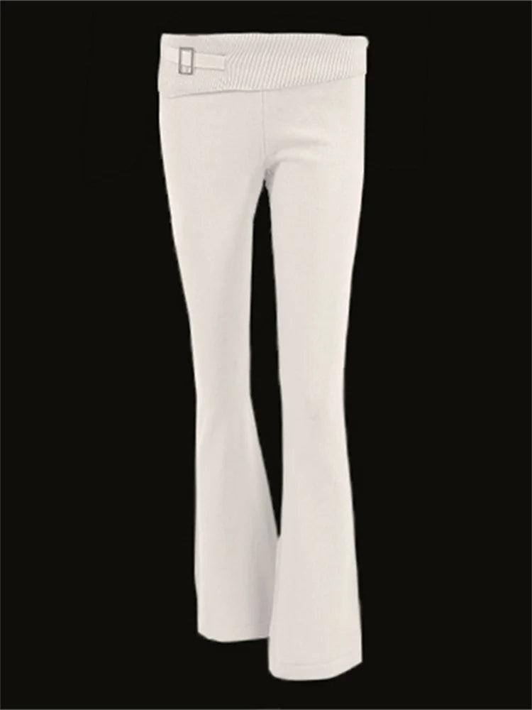 Trendy Knit Tracksuit – Cropped Hoodie & Trousers Set for Chic Comfort & Style