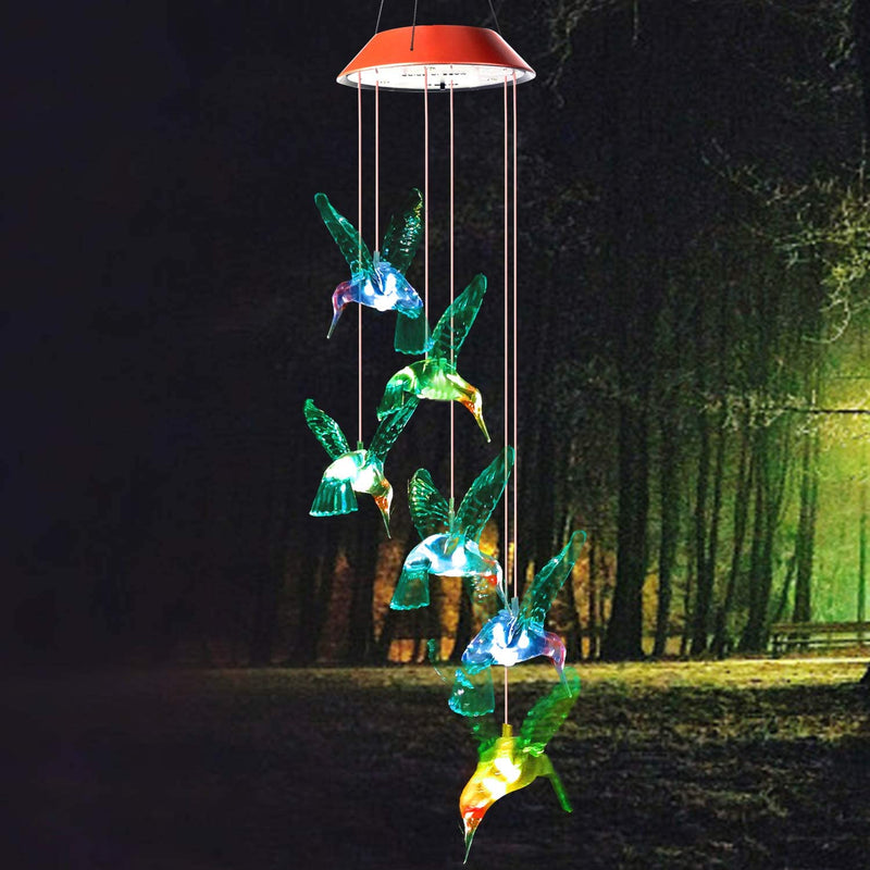 Solar LED Hummingbird Wind Chimes