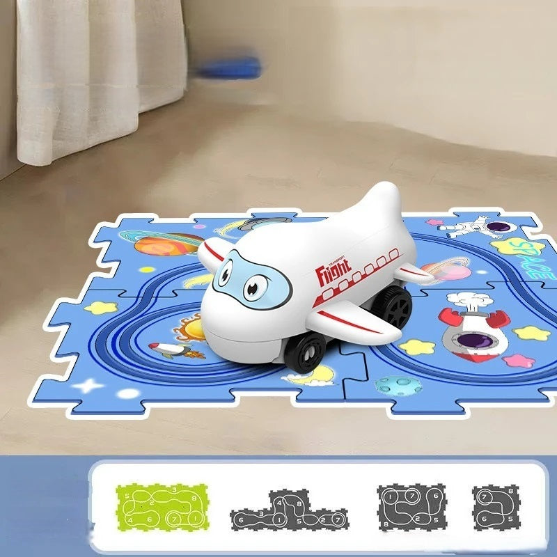 DIY Railway Car Puzzle Set – Flexible Electric Car Track Puzzle for Parent-Child Interaction and Fun Learning