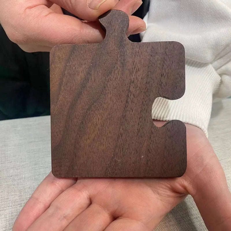 Rustic Walnut Puzzle Wood Coaster – Heat-Resistant, Durable & Stylish Protection for Your Table