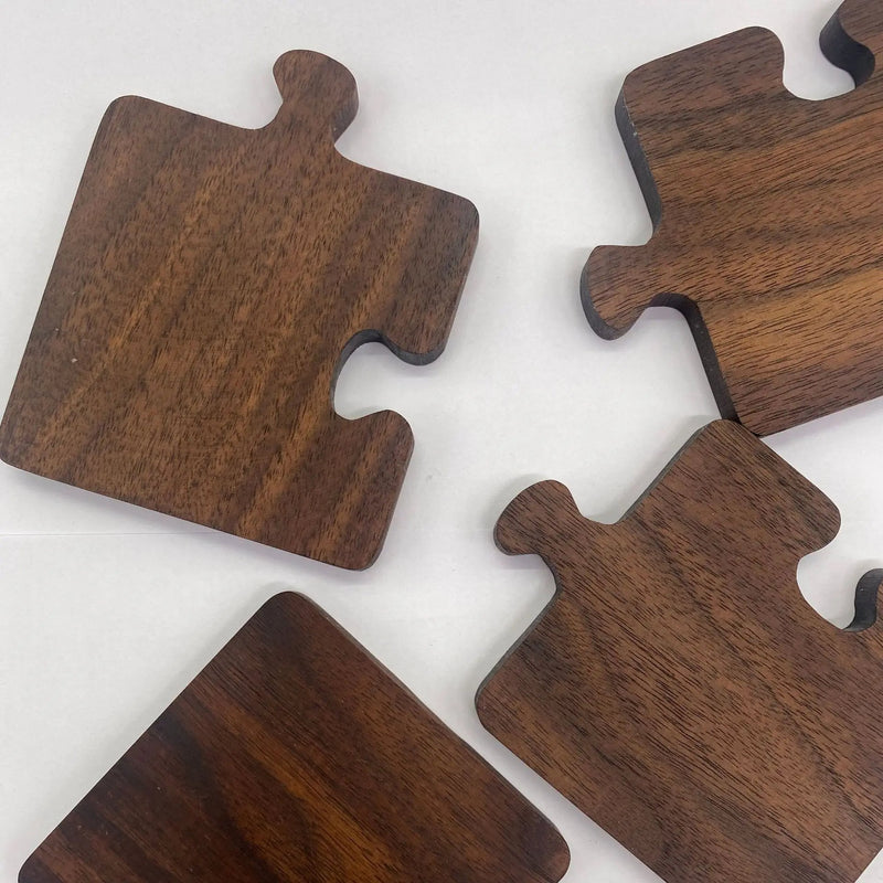 Rustic Walnut Puzzle Wood Coaster – Heat-Resistant, Durable & Stylish Protection for Your Table