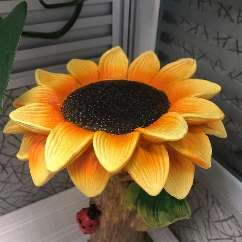 Sunflower Sculpture Birdbath & Feeder