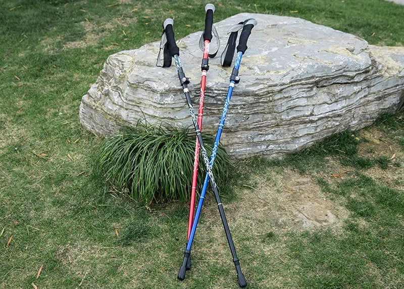 Five Section Telescopic Trekking Pole – Lightweight Walking Stick for Hiking, Camping, Nordic Fitness, or Elderly Outdoor Adventures