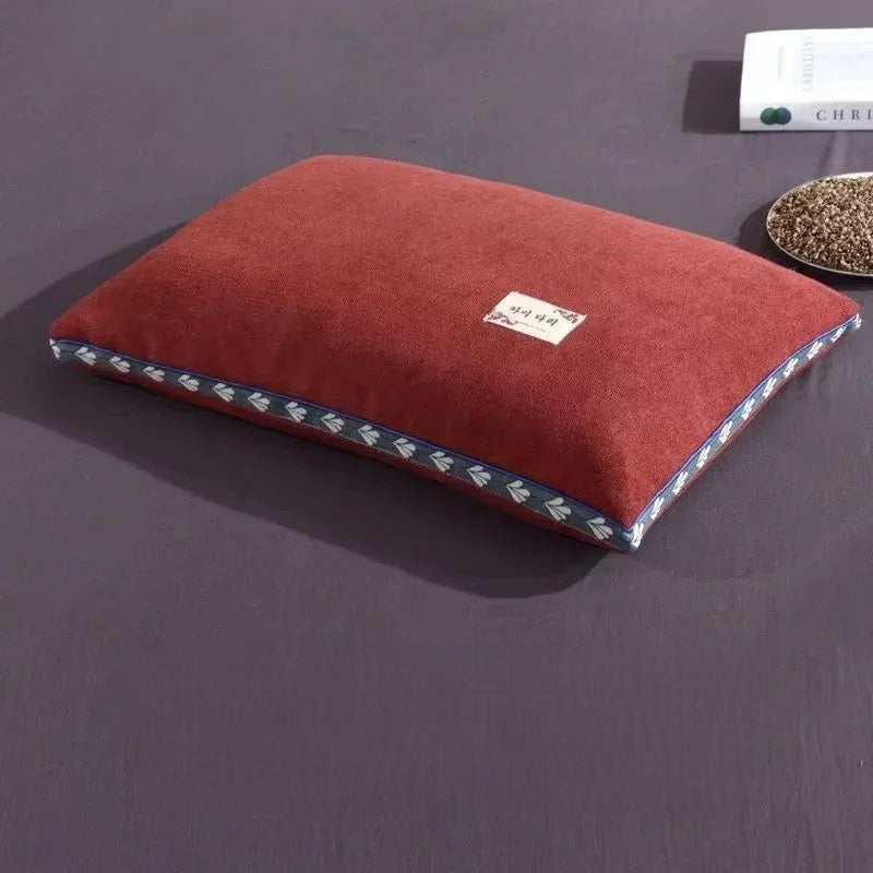 Pure Buckwheat Hull Neck Pillow – Natural Sleep Support for Side & Back Sleepers