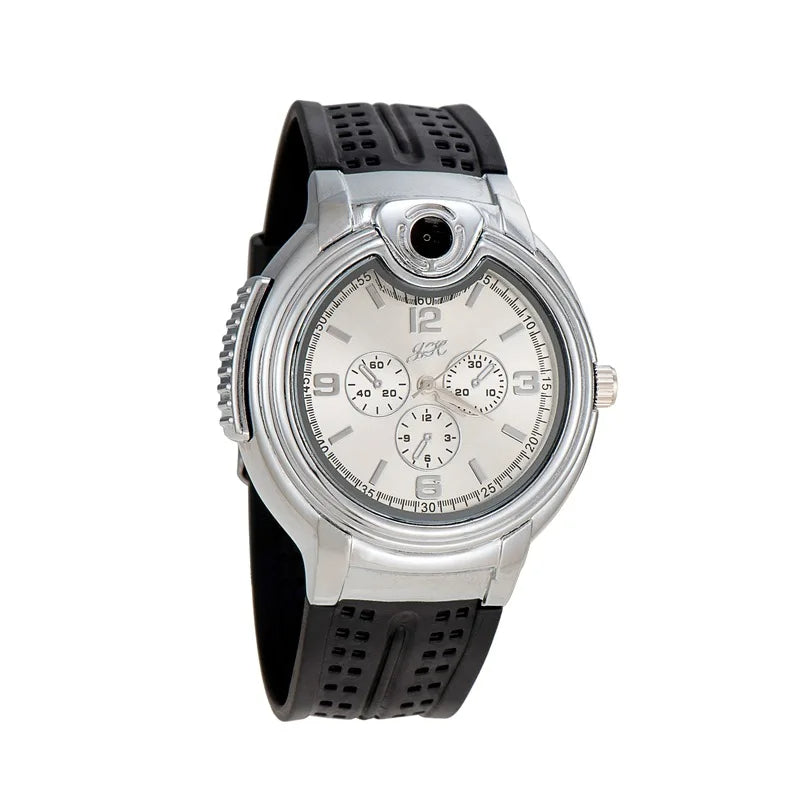 Windproof Gas Watch Lighter – Refillable Outdoor Flame for Fashion & Function