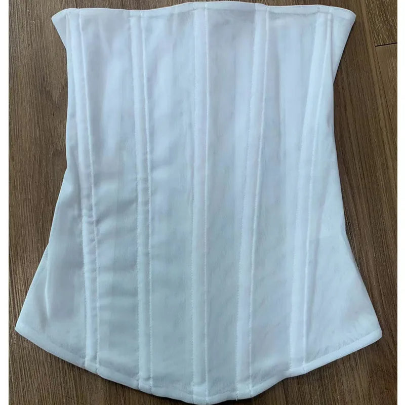Skinny Sleeveless Mesh Corset Top – Breathable Overbust Bustier with 9 Plastic Bones for Chic Clubwear