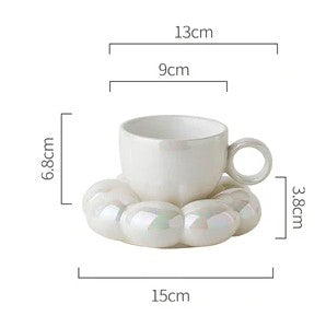 Cloud Ceramic Cup & Saucer Set – Elegant Home Tea & Coffee Essentials