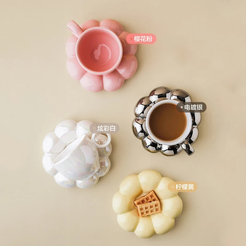Cloud Ceramic Cup & Saucer Set – Elegant Home Tea & Coffee Essentials