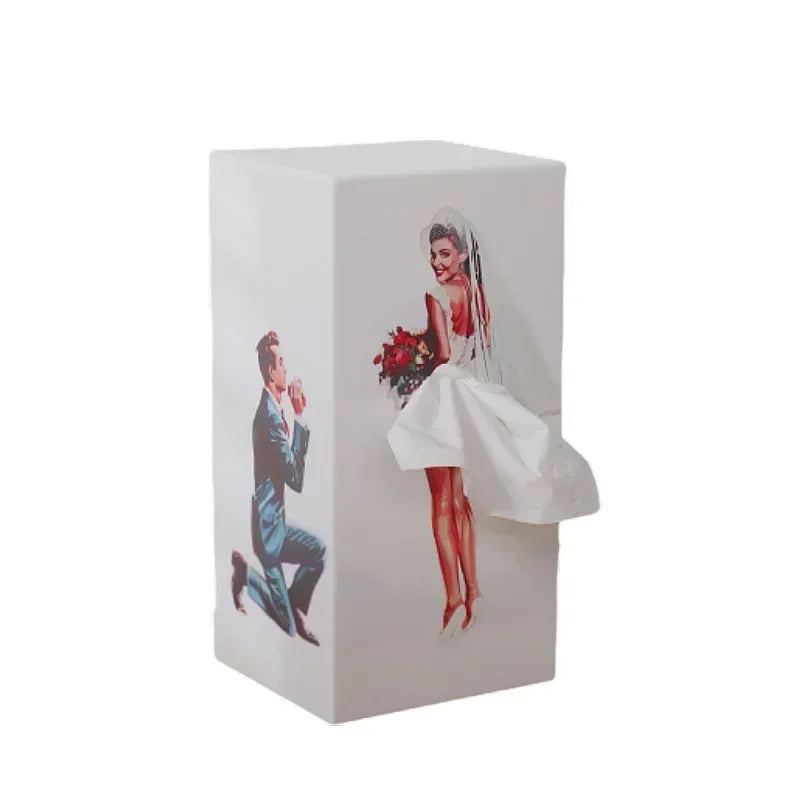 Puffy Flying Skirt Girl Tissue Box – Fun & Chic Anime-Inspired Desktop Decor