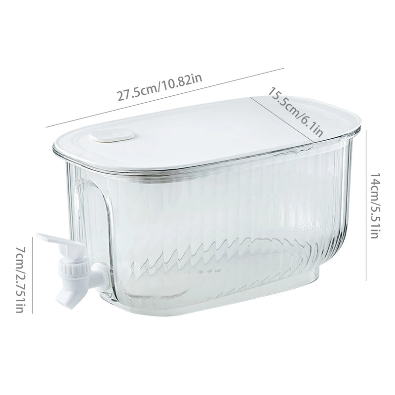 Cold Beverage Dispenser Jug – Large Refrigerator Kettle with Faucet for Lemonade, Tea, and Home Drinks