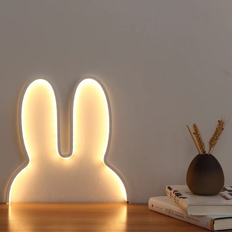 Rabbit LED Night Light – USB-Powered Bedside Lamp for Kids & Gifts