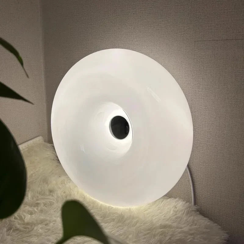 Minimalist Donut Glass Desk Lamp – French Cream-Style Touch Switch Atmosphere Light