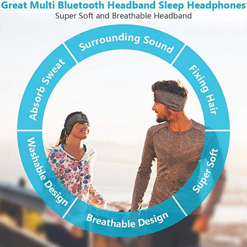 Wireless Sleeping Headphones & Sports Headband for Sleep, Workouts, Jogging, and Insomnia Relief - Bluetooth Sleep Mask with Built-in Speakers