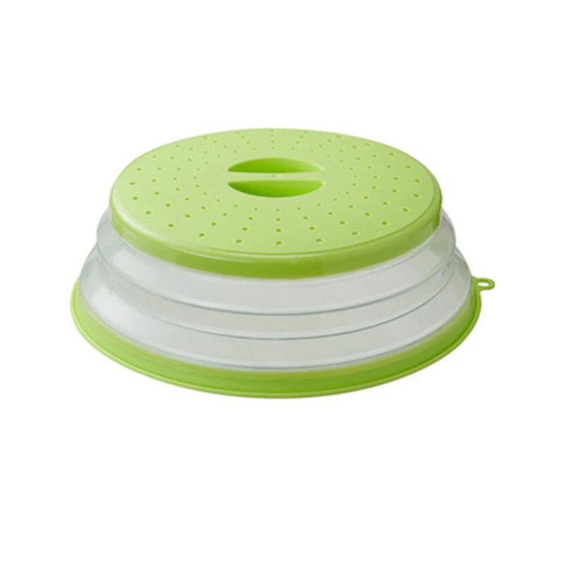 Collapsible Microwave Lid & Colander – Silicone Folding Cover for Heating Food, Draining Fruits, and Steaming Veggies