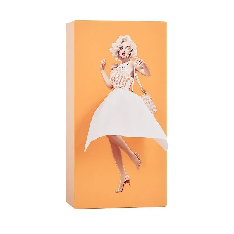 Puffy Flying Skirt Girl Tissue Box – Fun & Chic Anime-Inspired Desktop Decor