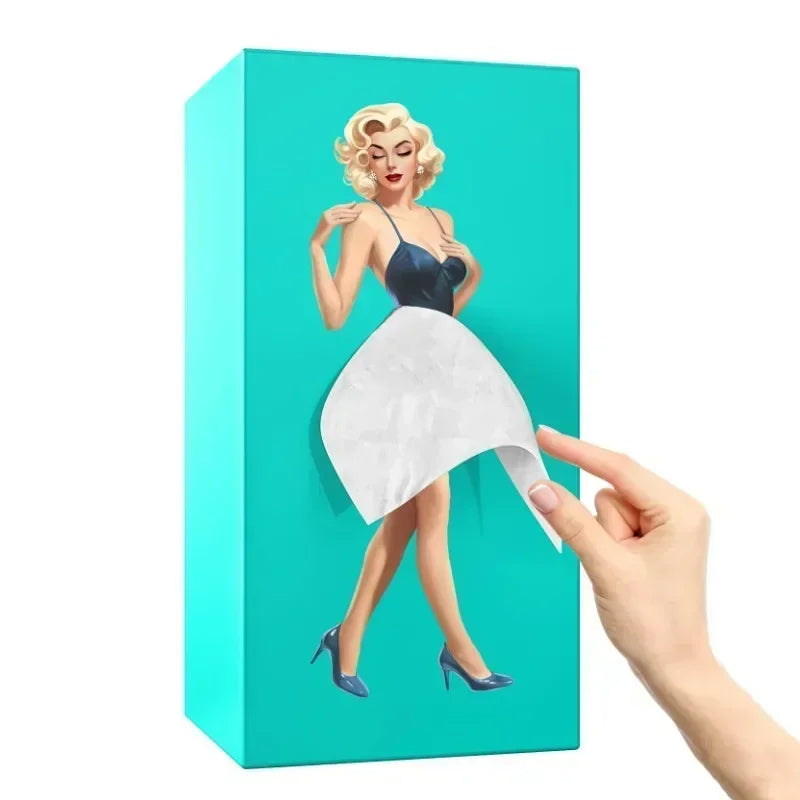 Puffy Flying Skirt Girl Tissue Box – Fun & Chic Anime-Inspired Desktop Decor