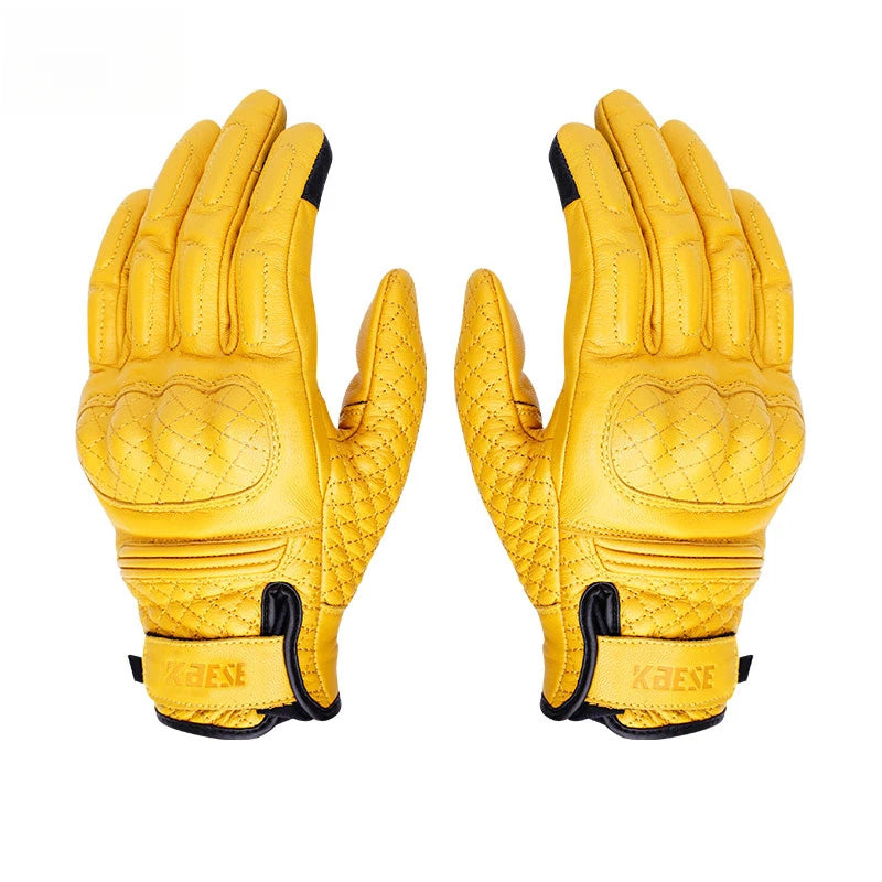 Waterproof Real Leather Motorcycle Gloves - Touchscreen & Protective