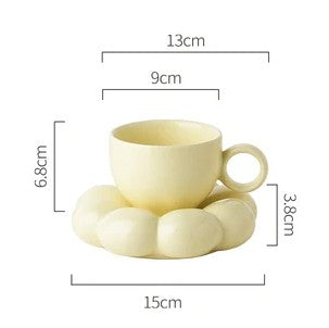 Cloud Ceramic Cup & Saucer Set – Elegant Home Tea & Coffee Essentials